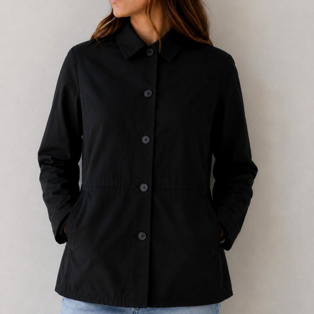 Vintage 2001 Gap Black Lightweight Jacket Minimalist Button Front Coat Size M